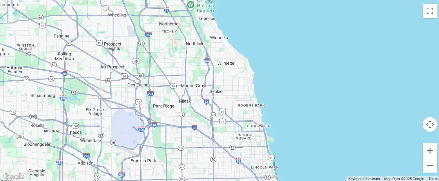 Map of service areas in Chicago